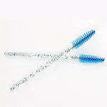 Щеточки для бровей и ресниц с блестящей ручкой, синие, 50 шт