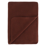 Плед из хлопка жемчужной вязки коричневого цвета из коллекции essential, 130x180 см