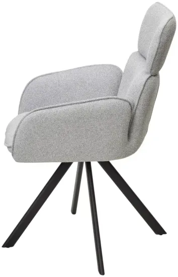 Стул LONG 360 град. поворот. NS10 Серый, букле / черный каркас