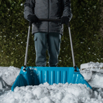 Скрепер-волокуша для уборки снега, полипропилен, колеса, 595х715х1445мм, рукоятка с ПВХ, LUXE Palisad