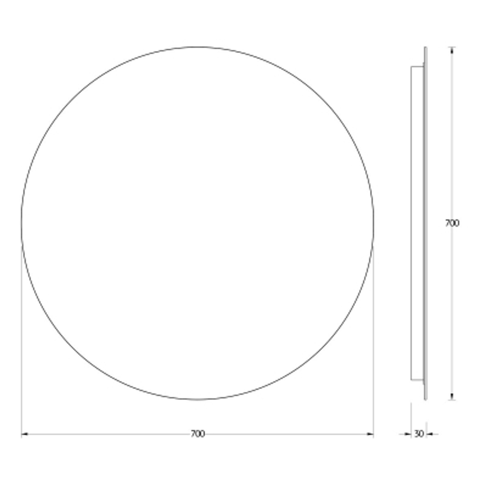 Зеркало Evoform с LED-подсветкой 18 W Ø70 см Без выключателя Теплый белый свет