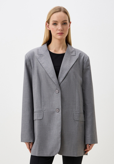 Пиджак оверсайз с мужского плеча, цвет серый