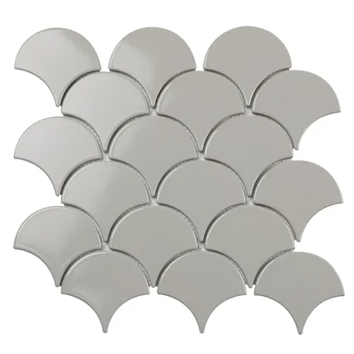 Керамическая мозаика Fan Shape Light Grey полированная