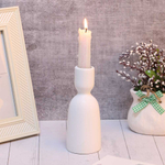 Подсвечник, 5,3х5,3х13,3см, керамика, цвет белый, арт.16