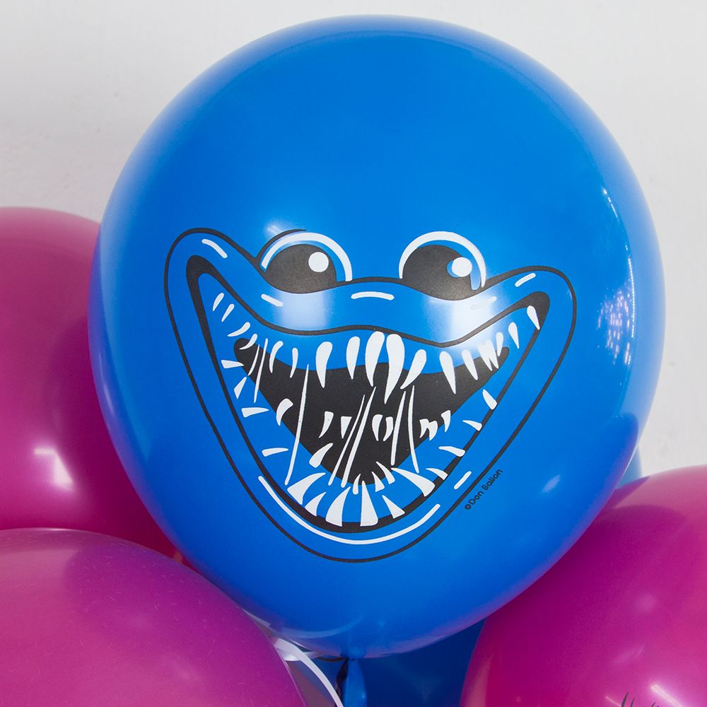 Шар (12''/30 см) Зубастики, Синий/Фуше, пастель, 2 ст, 25 шт.