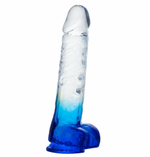 Фаллоимитатор реалистичный с мошонкой синий 24 см