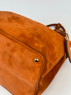 Сумка Prada Orange Suede Medium Double Handle Tote
