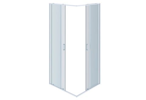 Душевой уголок квадратный, двери раздвижные 200х80x80, хром