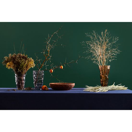 Ваза crumpl, 25 см, серая