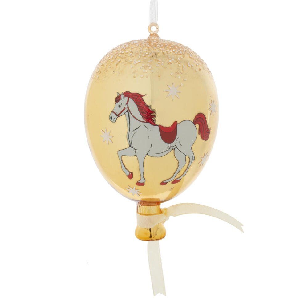 GAEM Украшение новогоднее "Воздушный шарик с лошадкой", L7 W7 H11 см