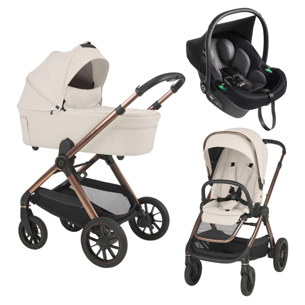 Детская коляска 3 в 1 Espiro Code 2025 и автокресло Pi Black 09 bave ecru/Чёрный (Black 110)