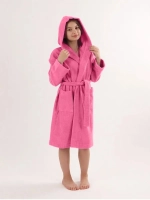 Халат детский махровый "Элит" с капюшоном, цвет: 105-Ярко-розовый