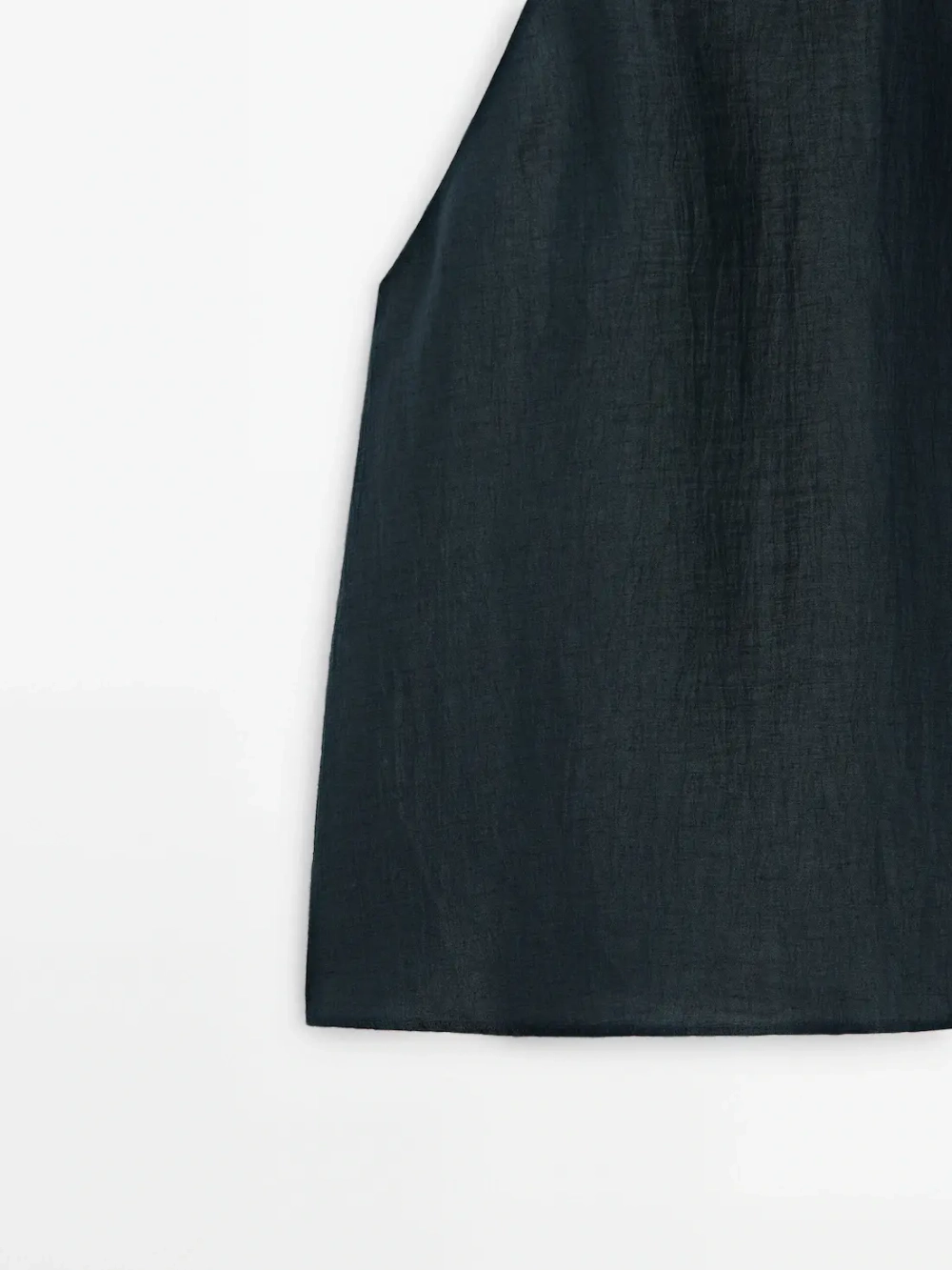 Massimo Dutti Топ из смесового льна с открытой спиной, зеленый