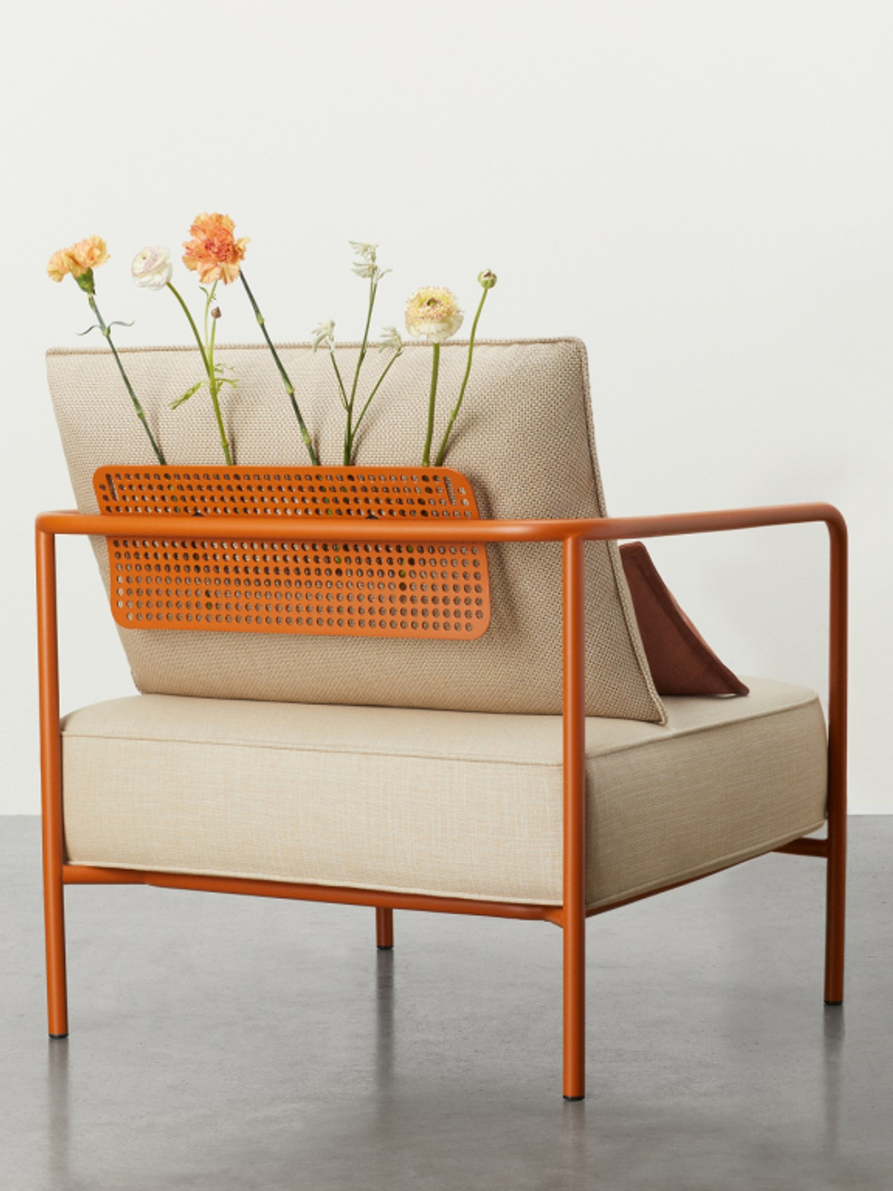 Кресло лаунж c подушкой Scab Design Flap, терракотовый, кремовый