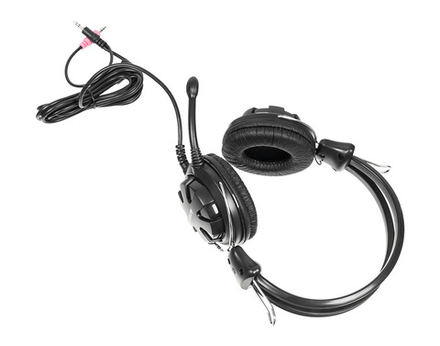 Наушники с микрофоном A4Tech HS-28 черный 2.2м накладные оголовье (HS-28 (BLACK))