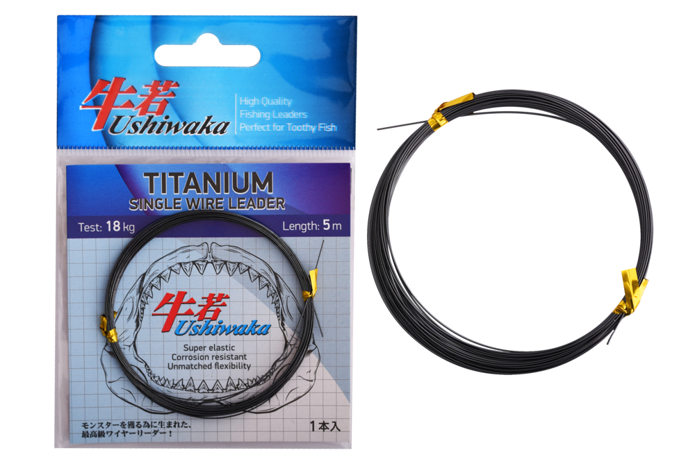 Поводочный материал Ushiwaka Titanium Single Wire, 18кг 5м