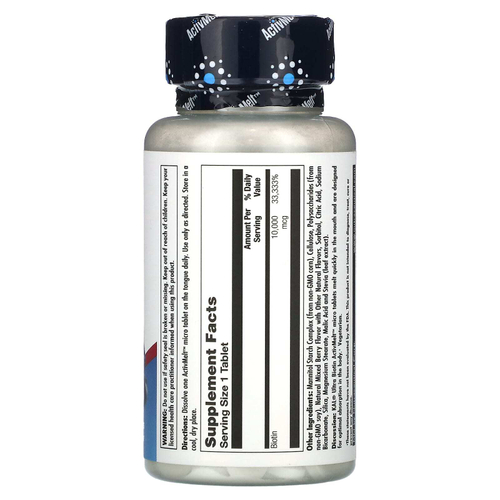 KAL, Ultra Biotin, ActivMelt, биотин, со вкусом ягодного ассорти, 10 000 мкг, 60 микротаблеток
