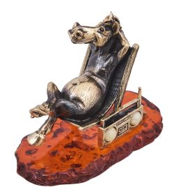 Народные промыслы AM-4230 Фигурка «Лошадь Меломан» (латунь, янтарь)