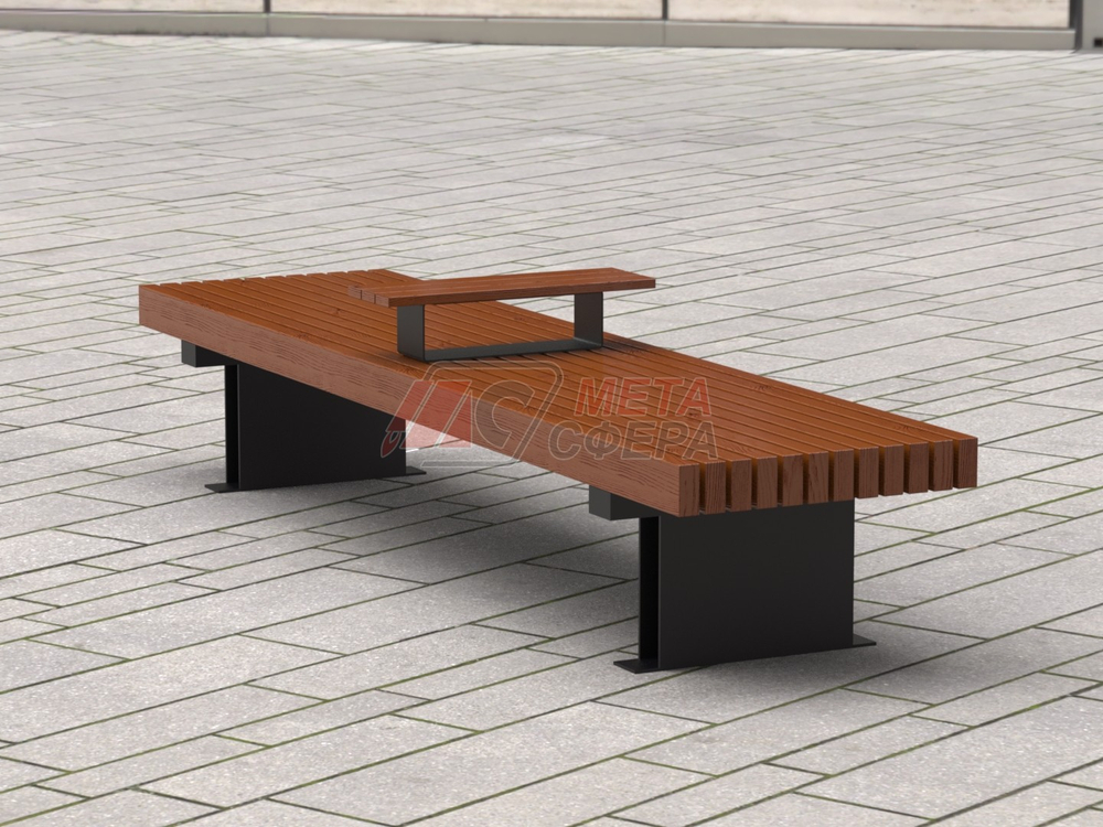 Лавка Rail Road 03 продольная с подлокотником