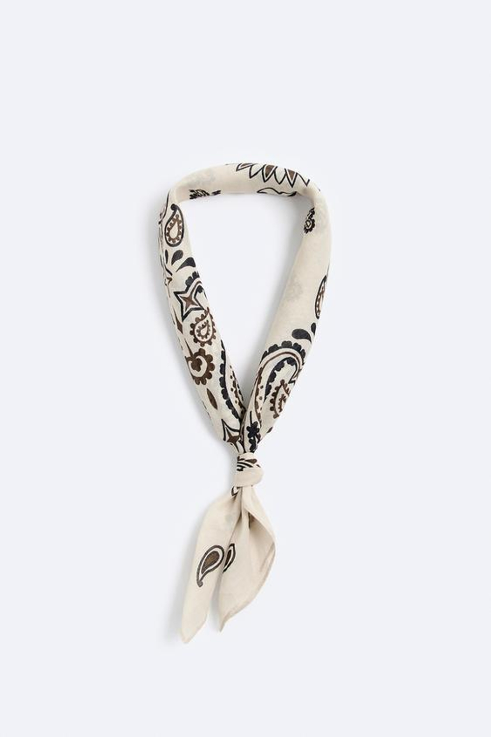 ZARA БАНДАНА С ПРИНТОМ ПЕЙСЛИ, ЭКРЮ