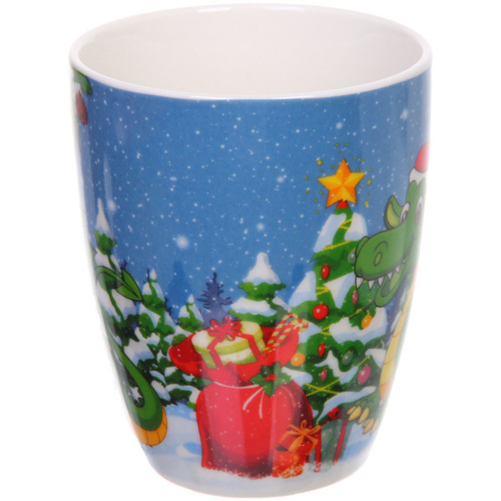 Кружка керамическая 370мл «Дракоша» с ложкой в подарочной коробке