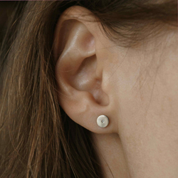 серьги (пара) «луна» из белого золота