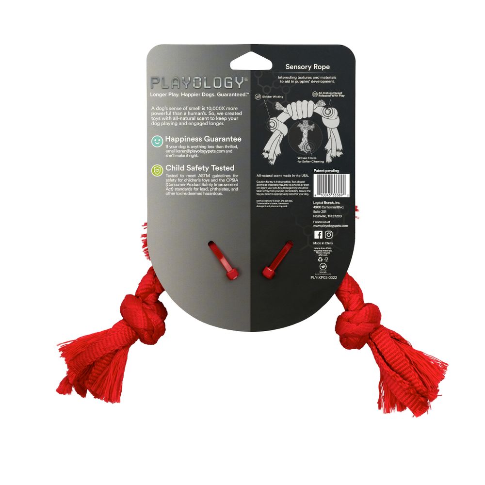 Сенсорный канат Playology PUPPY SENSORY ROPE для щенков мелких и средних пород 8-16 недель с ароматом говядины, цвет красный Сенсорный канат Playology PUPPY SENSORY ROPE для щенков мелких и средних пород 8-16 недель с ароматом говядины, цвет красный