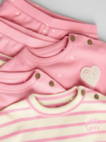 Лонгслив и легинсы в комплекте для малышей Next E66-976, 3 шт., Молочный, Розовый