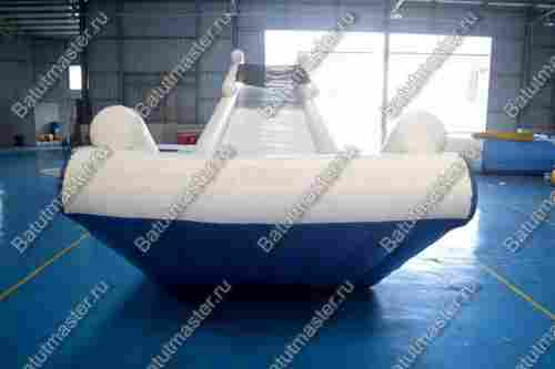 Надувная прямая плавающая горка для лодок, яхт «Драйв» с опорой, 11*2*7 м