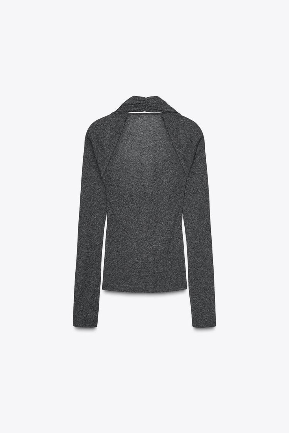 ZARA ФУТБОЛКА С БОЛЕРО, ТЕМНЫЙ МЕЛАНЖ