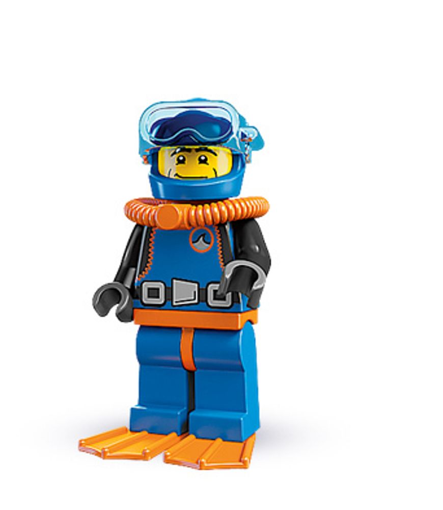 Минифигурка LEGO col01-15  Глубоководный дайвер