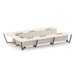 Steel Meet Стол переговорный П-образный KDK-PR.B.SP-15P Денвер Светлый/Металл Антрацит 4800*3200*750