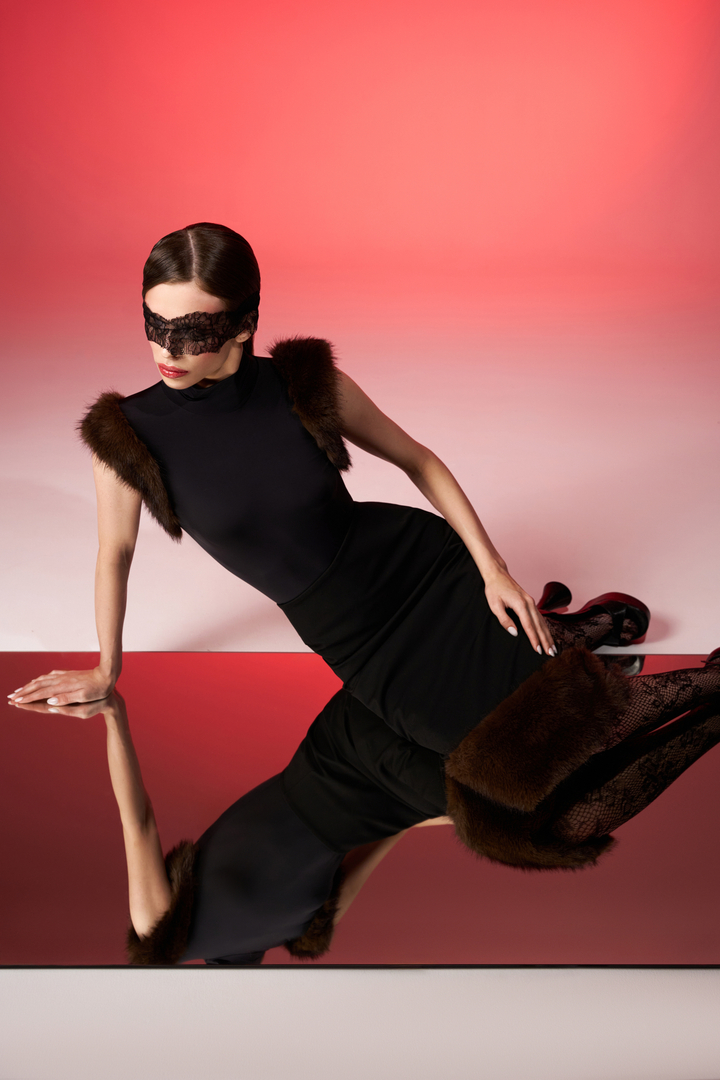 Юбка карандаш с мехом