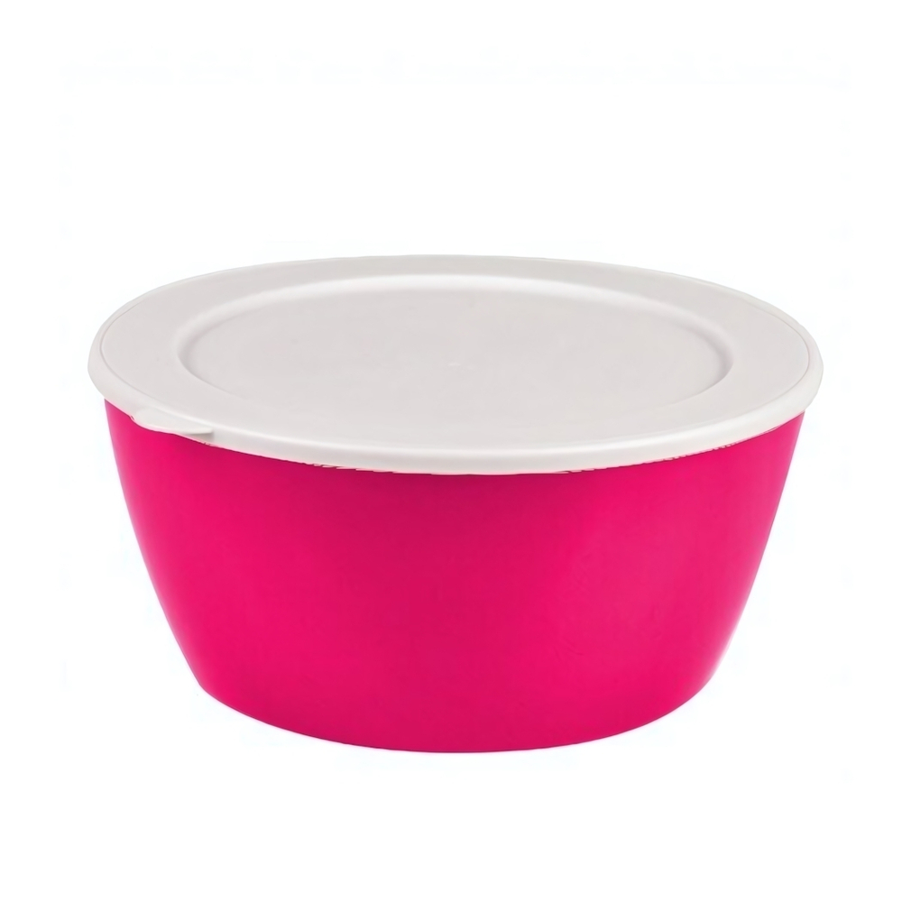 Чаша - миска с крышкой 3 л цвет розовый