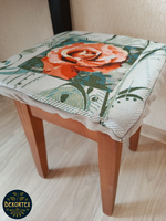 Набор чехлов на табурет из гобелена Роза чайная (33х33 см) - 4шт