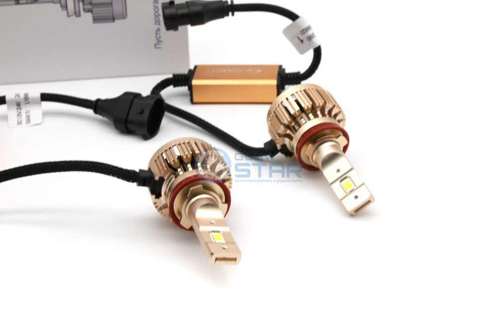 Светодиодные лампы H8/H11 T1, 6000K, 12V, 50W, 6000LM (комплект, 2шт)