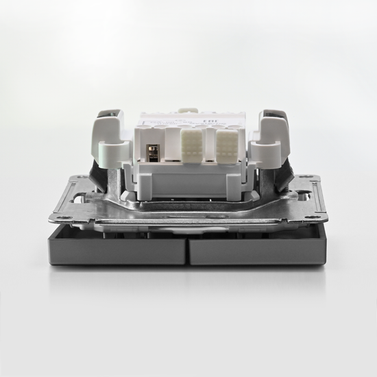 Выключатель для жалюзи 2-кл. ArtGallery 2х (сх. 4) 10А быстрозажим. клем. механизм сталь SE GAL000919S