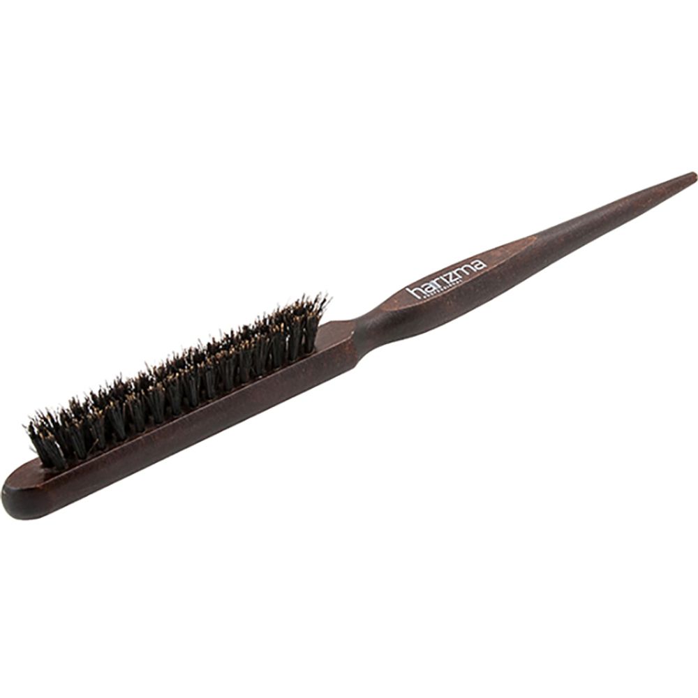 Щетка для начеса Harizma с натуральной щетиной, 3-х рядная (h10624)