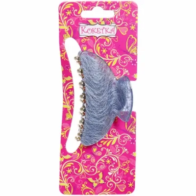 Заколка-краб для волос « ЭЙФОРИЯ», мали, микс 6 цветов, 7см (блистер Кокетка)