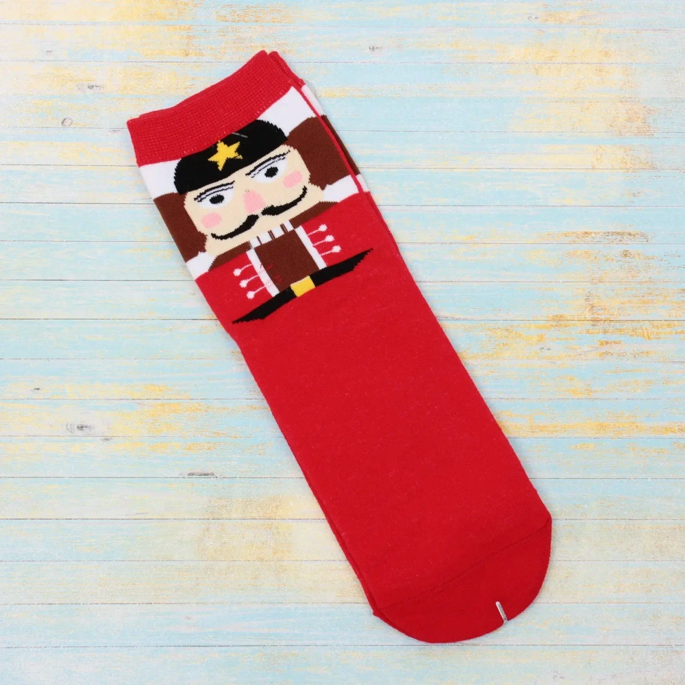 Носки новогодние «SKAZKA», кокарда, цвет как на фото, р-р36-42 (крючок, пакет, стикер)