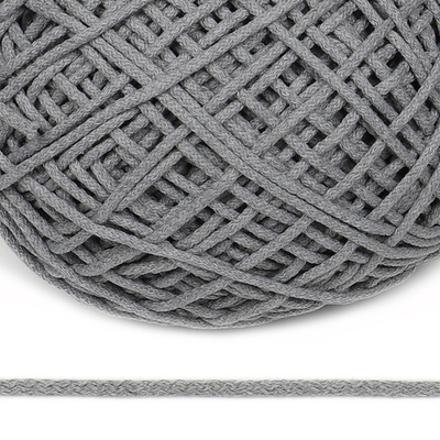 Шнур для макраме круглый х/б, 6 мм, пр-во Беларусь, св.серый