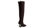 HERMES Hurricane Over the knee Boots 9.5cm Women"s Brown Red
