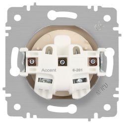 Розетка Intro Accent 6-201-03 2P 16А-250В IP20 СУ AL/CU алюминий | Intro
