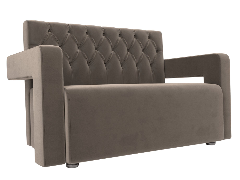 Диван кухонный прямой Рамос Люкс 2-х местный, Коричневый, Велюр, 109074