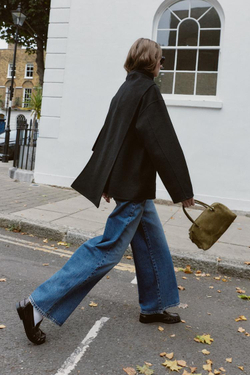 ZARA КОРОТКОЕ ПАЛЬТО ИЗ СМЕСОВОЙ ШЕРСТИ С ШАРФОМ, ЧЕРНЫЙ