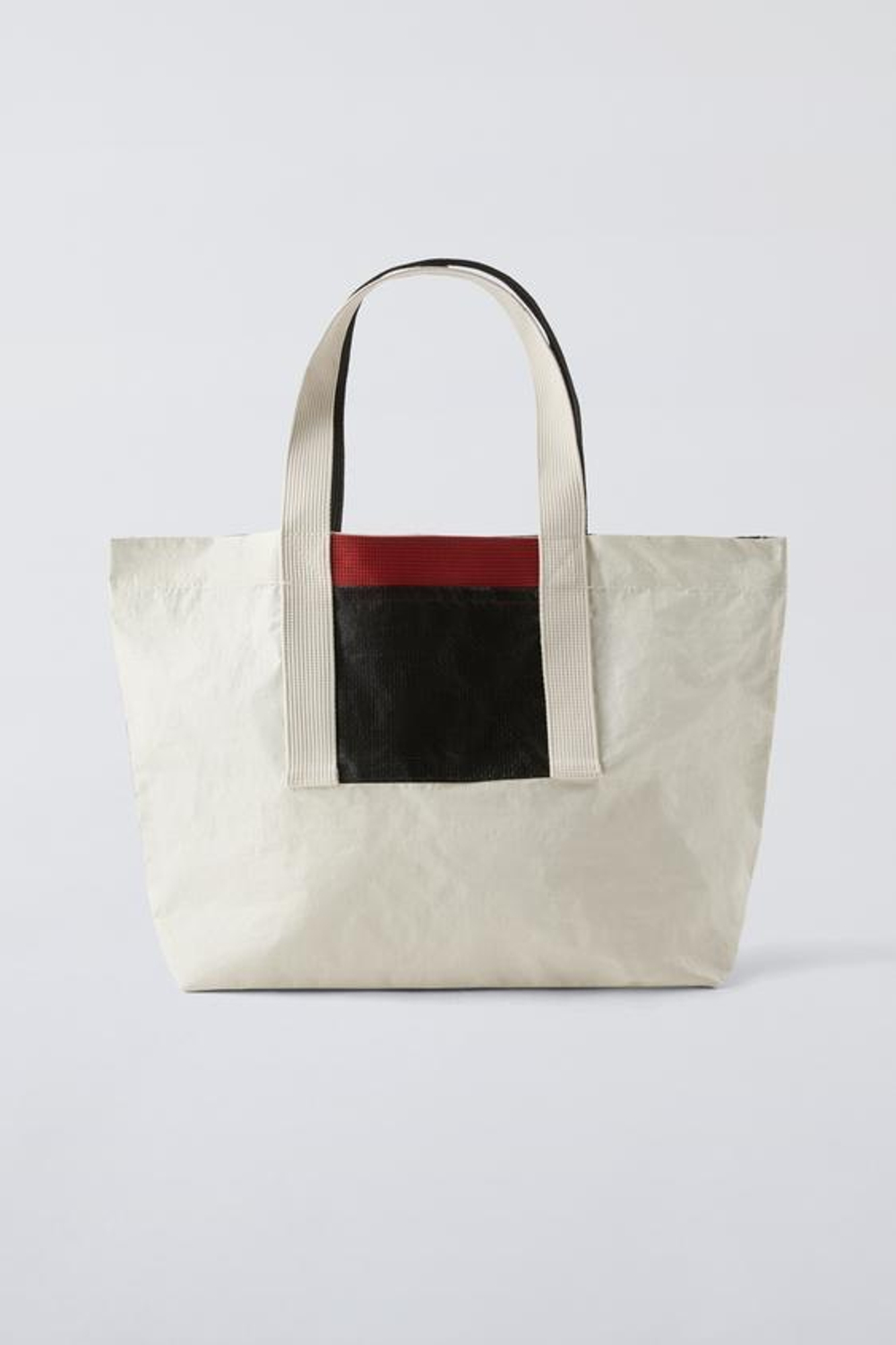 ZARA РАЗНОЦВЕТНАЯ СУМКА-ШОПЕР, ЦВЕТ ЛЬДА