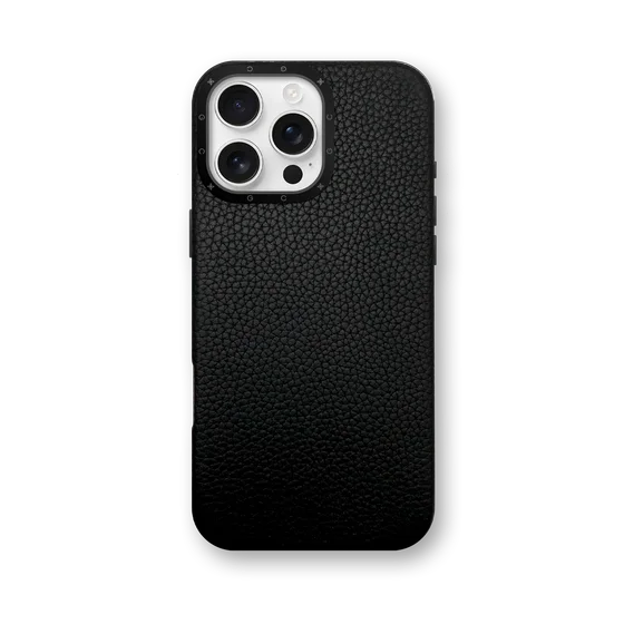 Чехол для iPhone 16 - Зернистая кожа - чёрный