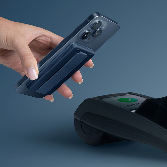 Магнитный картхолдер Uniq Heldro ID Magnetic cardholder with Grip-Band and Stand штормовой синий (HELIDCH-SBLUE)