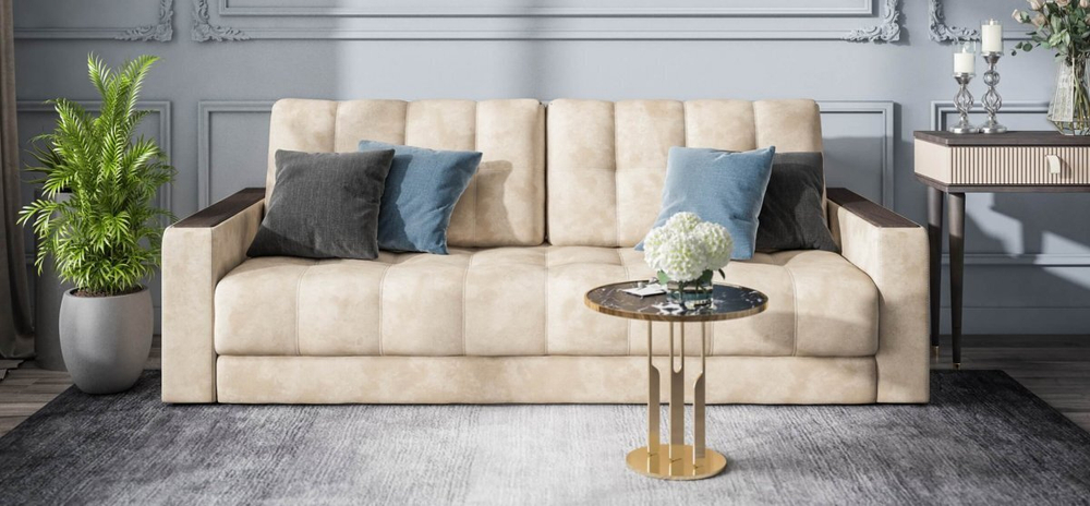 Диван Босс Велюр Алькантара пепел