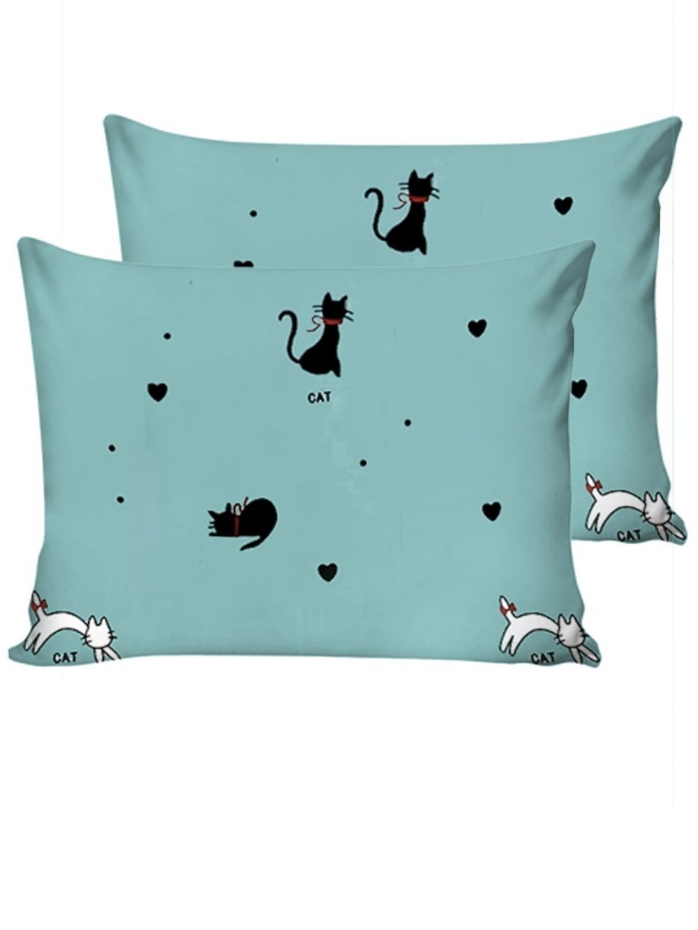 Постельное белье Simple House "Cat (полисатин)" 2-спальный Наволочка 50х70 см 2 шт Простынь на резинке 160х200 см Пододеяльник 175х215 см